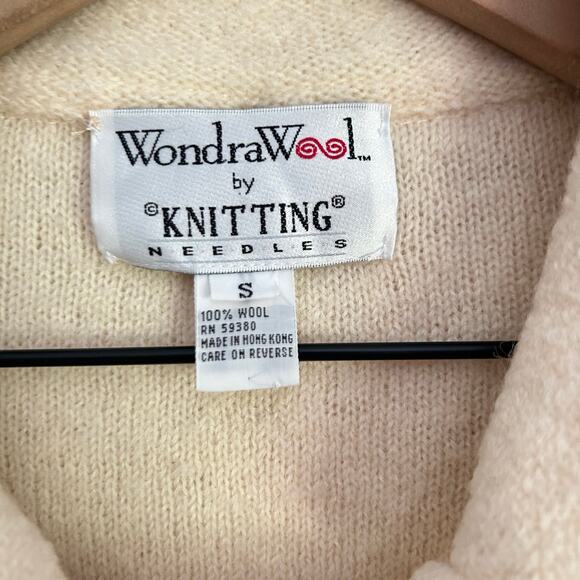 Wondra Wool Button Up Hooded Wool Jacket Size S Cream - Picture 5 of 5